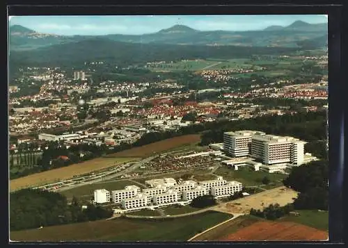 AK Göppingen, Teilansicht mit Klinik am Eichert, Fliegeraufnahme