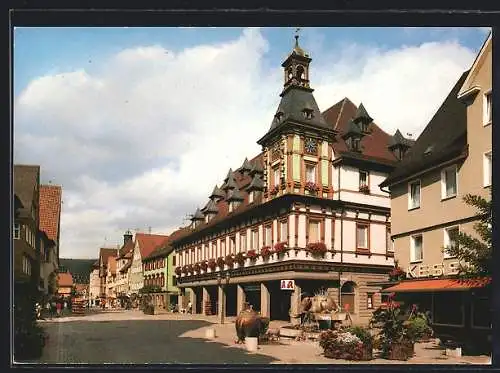 AK Geislingen an der Steige, Hauptstrasse mit Geschäft und Apotheke