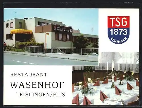 AK Eislingen /Fils, Restaurant Wasenhof, Ulmer Strasse 25, Innenansicht