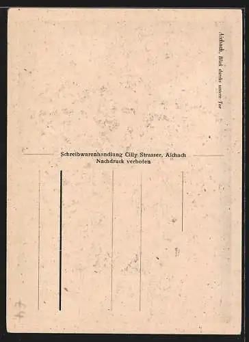 AK Aichach, Strassenpartie durchs untere Tor gesehen