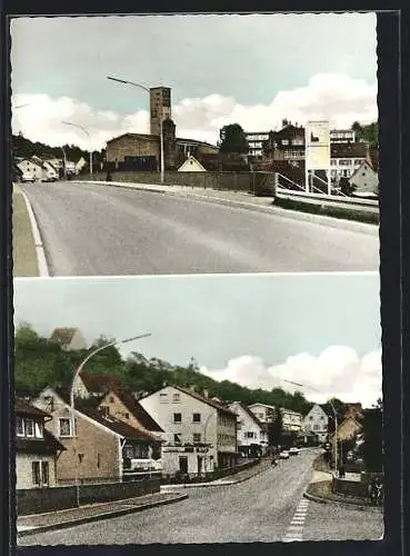 AK Wernau /Neckar, Strassenpartien mit Kirche
