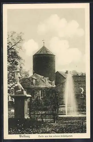 AK Weilburg, Partie aus dem unteren Schlossgarten