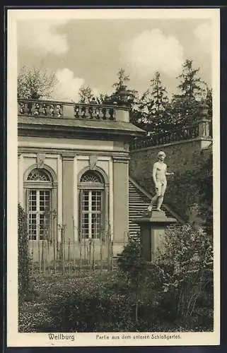 AK Weilburg, Partie aus dem unteren Schlossgarten