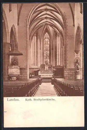 AK Landau / Pfalz, Katholische Stadtpfarrkirche, Innenansicht