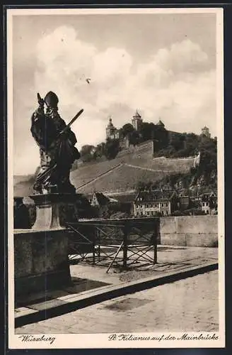 AK Würzburg, St. Kilianus auf der Mainbrücke