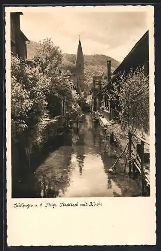 AK Geislingen a. d. Steige, Stadtbach und Kirche