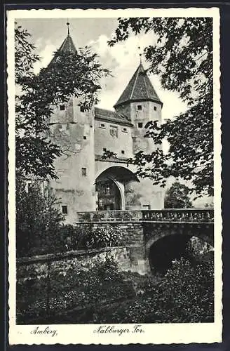 AK Amberg, Nabburger Tor im Sonnenschein