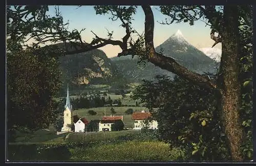 AK Schwoich bei Kufstein, Teilansicht mit Kirche