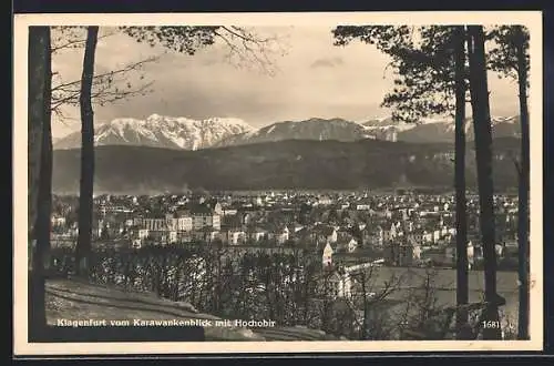 AK Klagenfurt, Ortsansicht vom Karawankenblick gegen Hochobir