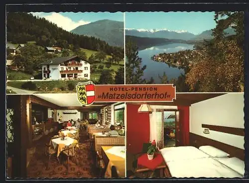 AK Millstatt-Matzelsdorf, Hotel-Pension Matzelsdorferhof der Fam. Strasser, mit Innenansichten