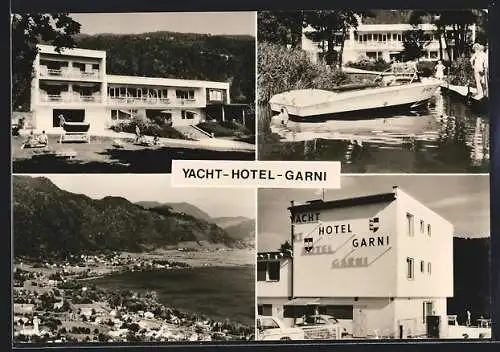 AK Bodensdorf am Ossiachersee, Yacht-Hotel Garni der Fam. Riegelbauer, Ortsansicht