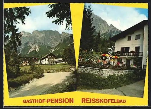 AK Reisach, Gasthof-Pension Reisskofelbad gegen die Berge