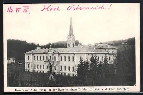 AK St. Veit a. d. Glan, Kronprinz Rudolf-Hospital der Barmherzigen Brüder