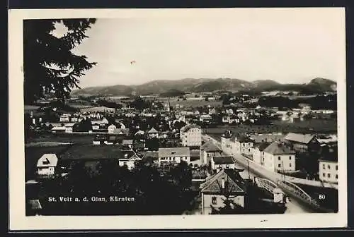 AK St. Veit a. d. Glan, Ortsansicht mit Blick ins Land