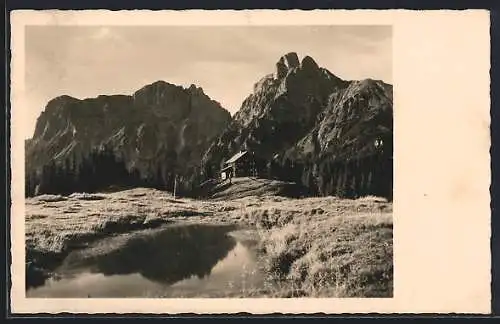 AK Mödlinger Hütte, Berghütte gegen Sparafeld und Reichenstein