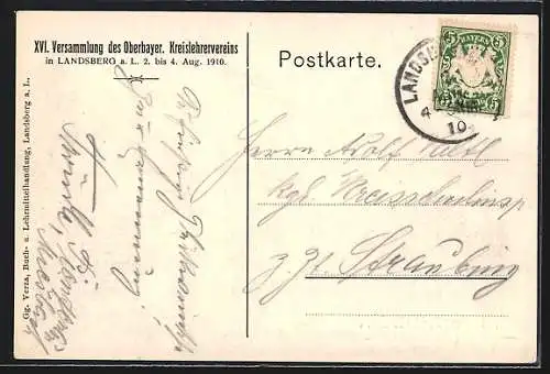 AK Landsberg a. L., I. B. Schubert, I. Vorsitzender des Bayerischen Volksschulvereins