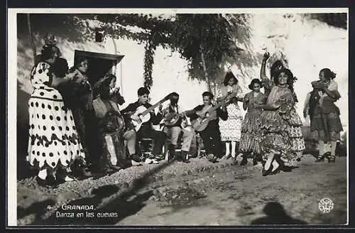 AK Granada, Danza en las cuevas, Zigeuner beim Tanz