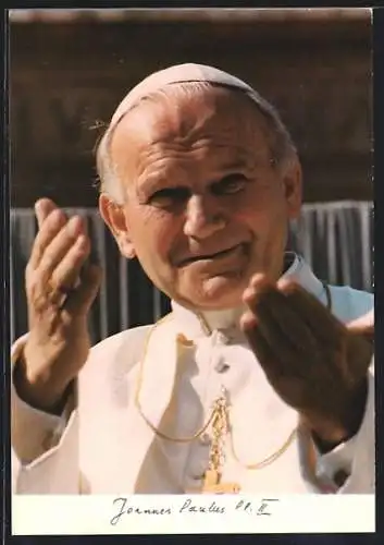 AK Papst Johannes Paul II. lachend