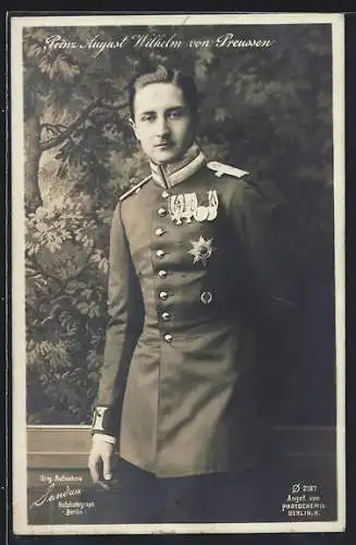 AK Prinz August Wilhelm von Preussen in Uniform