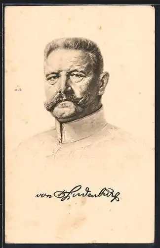 Künstler-AK Generaloberst Paul von Hindenburg, Portrait