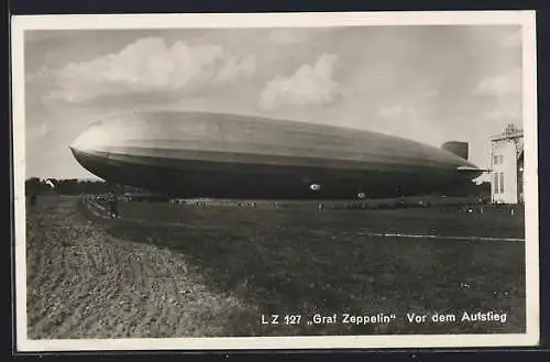 AK Zeppelin LZ 127 Graf Zeppelin vor dem Aufstieg