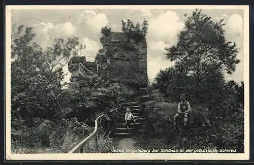 AK Schönau / Pfalz, Ruine Wegelnburg bei Nothweiler