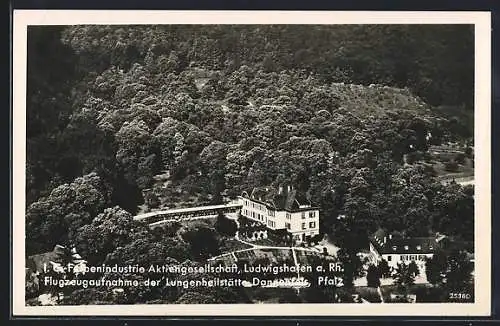 AK Ludwigshafen a. Rh., Flugzeugaufnahme der Lungenheilstätte Dannenfels