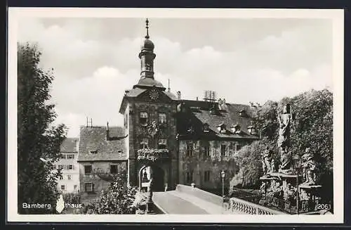 AK Bamberg, Rathaus mit Jesuskreuz