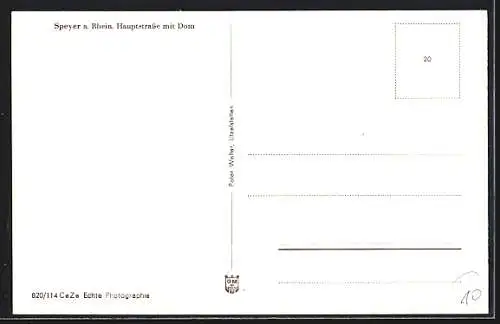 AK Speyer a. Rh., Hauptstrasse mit Dom
