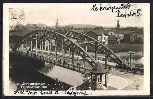 AK Saarbrücken, Blick auf die Friedrichsbrücke