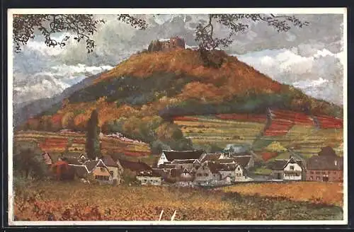 Künstler-AK Hambach / Weinstrasse, die Maxburg in Herbststimmung