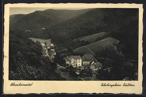 AK Schriesheim, Panorama mit Erholungsheim Edelstein