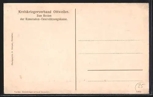 Künstler-AK Ottweiler, Aufmarsch der Truppen 1870