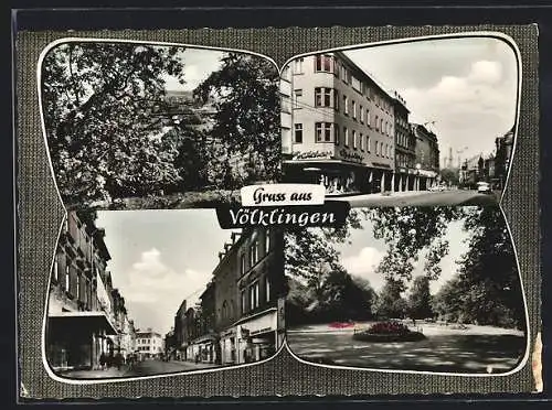 AK Völklingen, Geschäftsstrasse im Zentrum