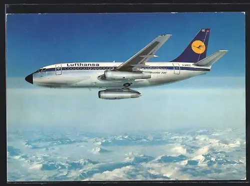 AK Flugzeug Boeing 707 City Jet der Lufthansa über den Wolken