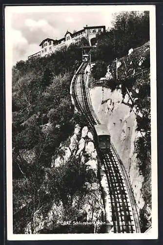 AK Graz, Blick auf die Schlossbergbahn