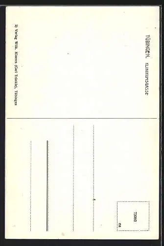 Künstler-AK Otto Ubbelohde: Tübingen, Partie der Klinikumsgasse