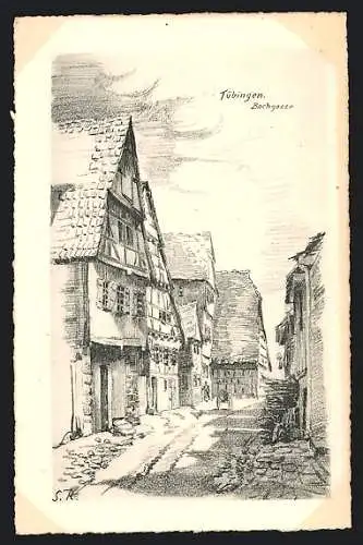 Künstler-AK Tübingen, Bachgasse