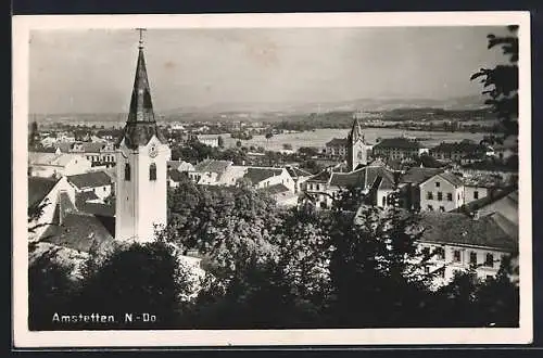 AK Amstetten, Ortsansicht aus der Vogelschau