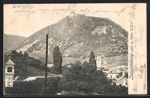 AK Wien XIX, Leopoldsberg mit Schloss