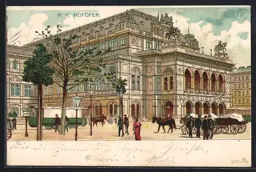 Lithographie Wien, Stadtleben am Oper