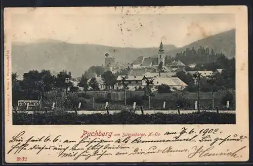 AK Puchberg am Schneeberg, Strassenpartie mit Blick zur Kirche