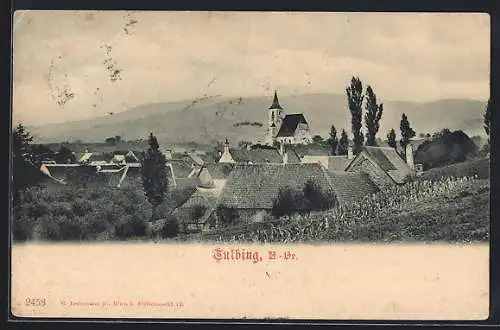 AK Tulbing, Ortsansicht m. Kirche