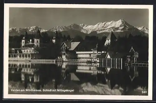 AK Velden am Wörthersee, Schloss mit Mittagskogel