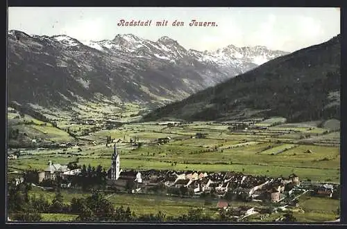 AK Radstadt, Panorama mit den Tauern