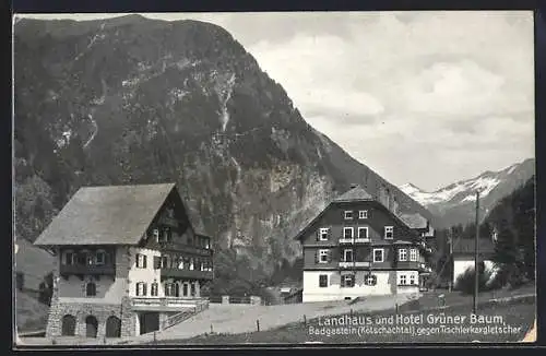 AK Badgastein, Hotel Grüner Baum, Tischlerkargletscher