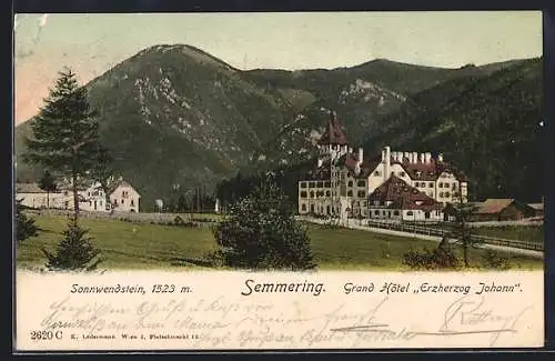 AK Semmering, Grand Hotel Erzherzog Johann, Sonnwendstein