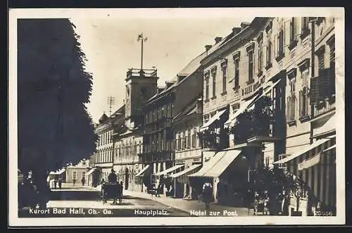 AK Bad Hall, Hauptplatz mit Hotel zur Post