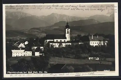 AK Pfarrkirchen, Panoramablick mit Kirche