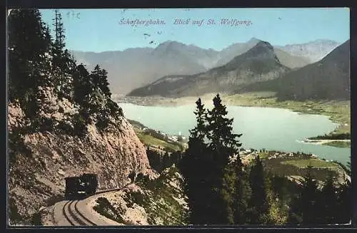 AK Schafbergbahn, Blick auf St. Wolfgang